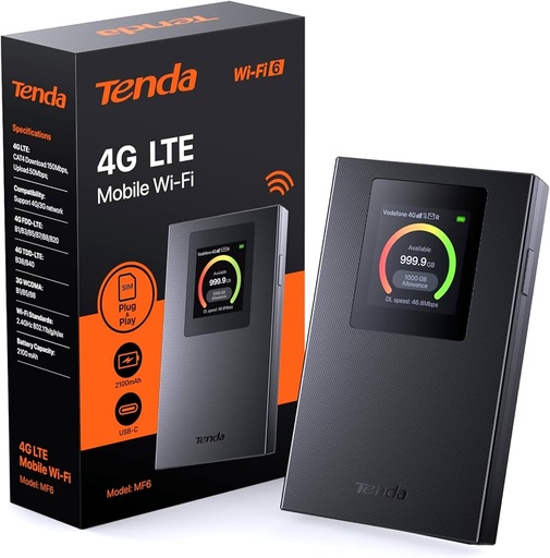[B09M376FRT] Routeur Portable 4G Tenda MF6 WiFi 6 AX300 Mbps